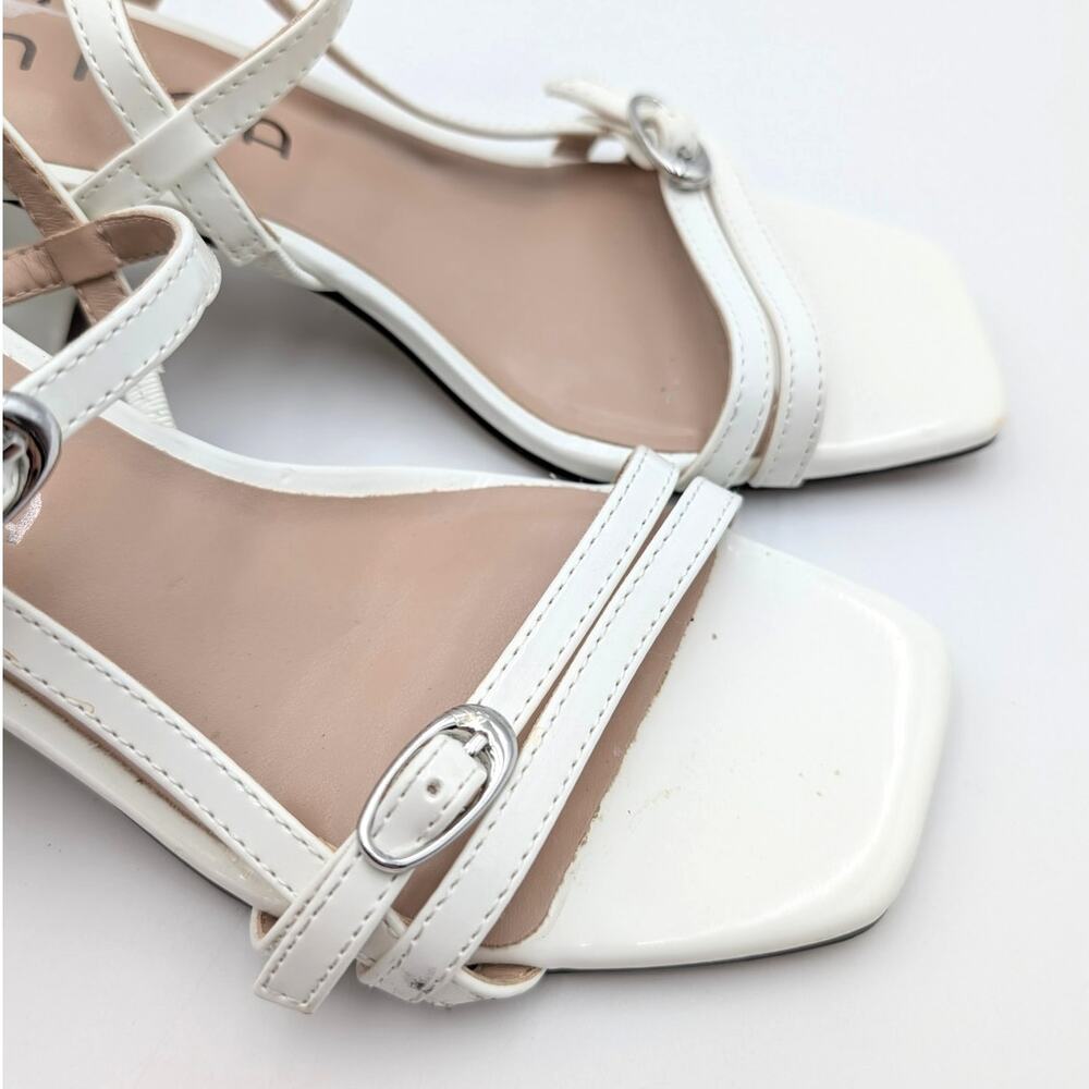 Unisa Laider Block Heel Sandals Women's Ankle Strap White Size US6M EU36.5 - Picture 9 of 12